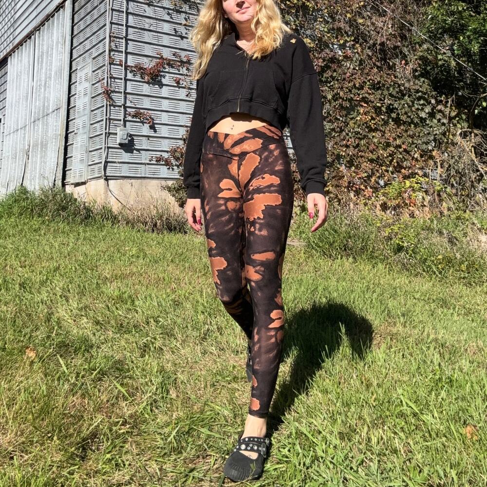 Aerie OFFLINE Real Me Crossover Leggings XS Long Bleach Tie Dye High Waisted